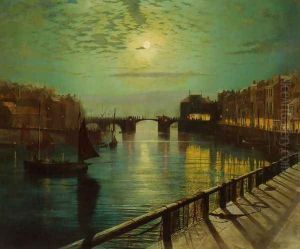 Whitby Harbor by Moonlight by John Atkinson Grimshaw