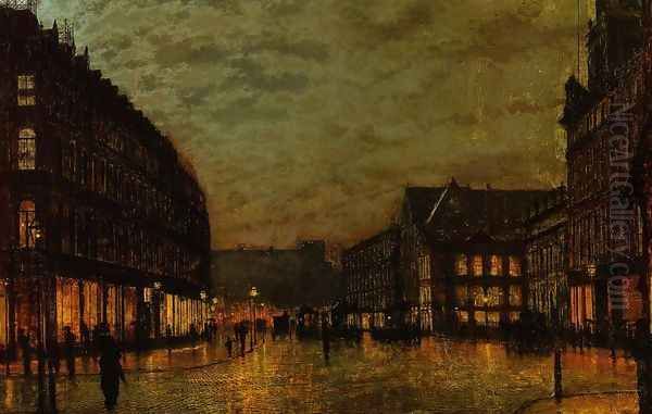 Boars Lane, Leeds by Lamplight - view 1