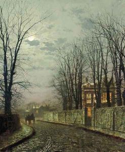 A Wintry Moon by John Atkinson Grimshaw