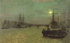 London Bridge - Half Tide by John Atkinson Grimshaw