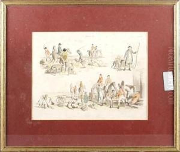 A Set Of Four Hand Coloured Hunting Prints - view 1