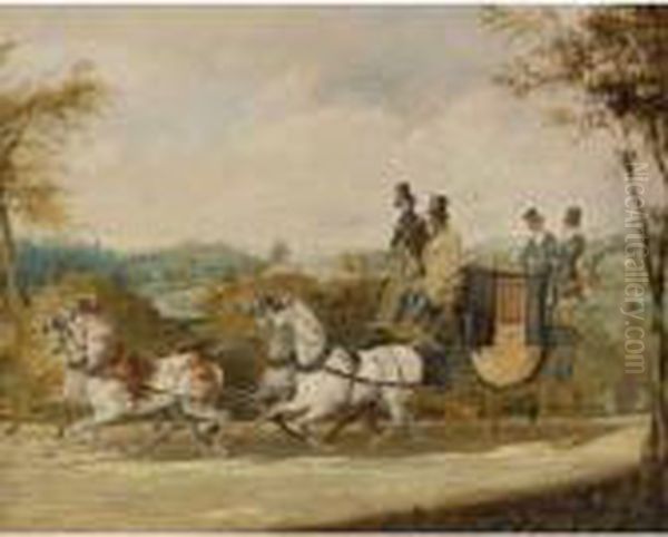 A Coach Passing An English Country Estate - view 1
