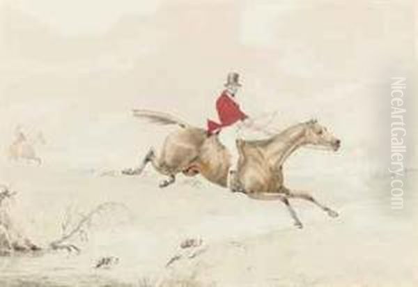 Three Hunting Scenes Comprising: Crossing The Brook - view 1