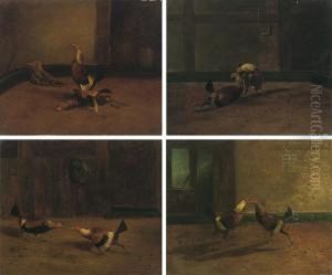 Cock-fighting Scene by Henry Thomas Alken