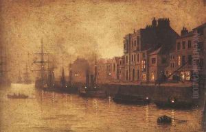 Evening, Whitby Harbour by John Atkinson Grimshaw
