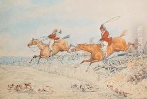 A Set Of Four Hunting Scenes by Henry Thomas Alken