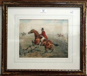 Sporting Scenes With Huntsmen On Horseback Within Landscapes by Henry Thomas Alken