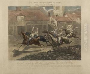 The First Steeplechase On Record, Engraved Byjohn Harris Iii by Henry Thomas Alken