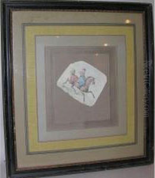 Attributed, Pencil Andwatercolour, Arab Horseman, Inscribed In Pencil - view 1