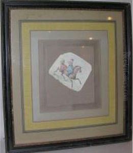 Attributed, Pencil Andwatercolour, Arab Horseman, Inscribed In Pencil