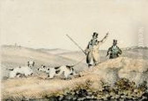 Four Miniature Works Hunting Scenes by Henry Thomas Alken
