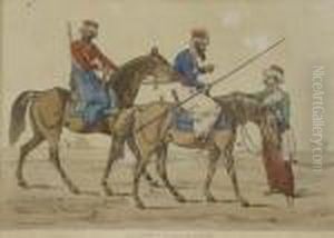 Set Of Three 19th Century Coloured Prints Of Egyptiancavalry by Henry Thomas Alken