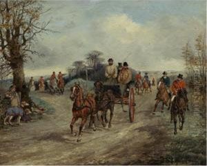 On The Way To The Meet, A Country Crossroads by Henry Thomas Alken