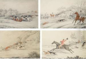 On The Scent; Full Cry; Cornered; The Kill by Henry Thomas Alken