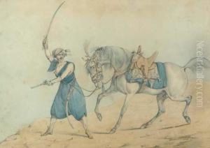An Arab With His Stallion; And A Persian With His Horse(illustrated) by Henry Thomas Alken