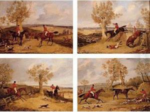 The Meet;" "drawing Cover;" "full Cry;" And "the Death by Henry Thomas Alken