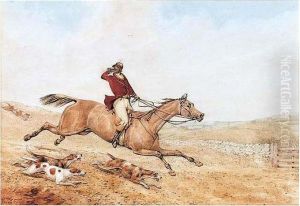 Huntsman Sounding His Horn; Huntsman Riding With The Hounds by Henry Thomas Alken