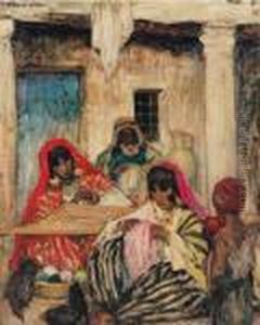 Femmes Berberes Brodant by Fernand Allard L'Olivier