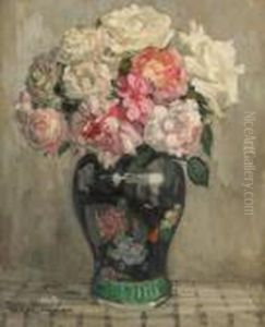 Vase Chinois Fleuri by Fernand Allard L'Olivier