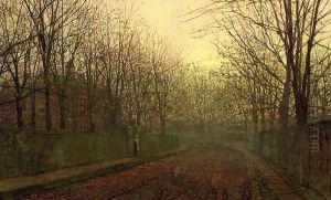 An Autumn Lane by John Atkinson Grimshaw