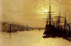 The Thames Below London Bridge by John Atkinson Grimshaw