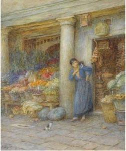 A Venetian Fruit Stall by Helen Mary Elizabeth Allingham