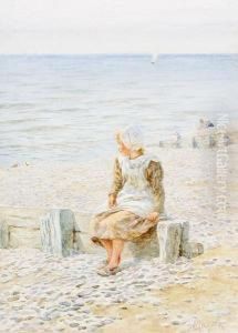 Girl Seated On A Beach Girl Seated On A Beach