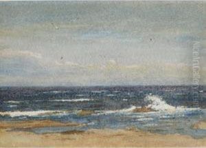 A Seascape With Waves Crashing On A Rock A Seascape With Waves Crashing On A Rock
