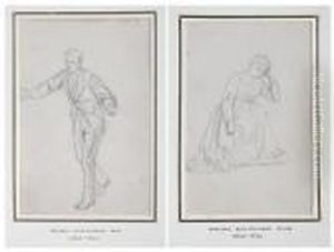 Study Of A Seated Woman, And Another, A Study Of A Man Gesturing, A Pair by Helen Mary Elizabeth Allingham