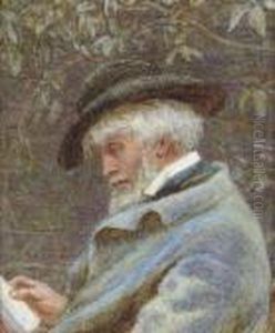 Study Of Thomas Carlyle (1795-1881) Reading In His Garden by Helen Mary Elizabeth Allingham