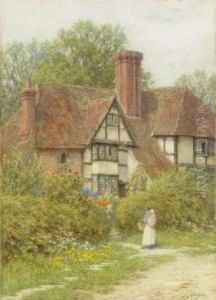 A Farmhouse At Smarden, Kent by Helen Mary Elizabeth Allingham