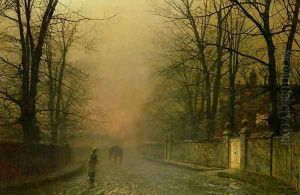 Where the pale moonbeams linger by John Atkinson Grimshaw