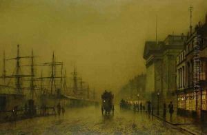 Liverpool Docks Customs House and Salthouse Docks Liverpool by John Atkinson Grimshaw