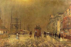 A Liverpool Street by John Atkinson Grimshaw