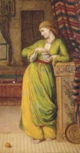 A Middle Eastern Interior by Sir Lawrence Alma-Tadema