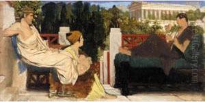 Figures On The Terrace By The Acropolis by Sir Lawrence Alma-Tadema
