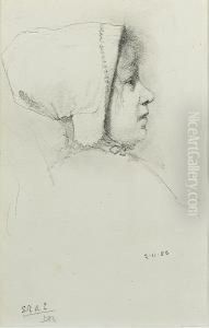 Head Study Lady Alma-tadema, Nee Laura Epps by Sir Lawrence Alma-Tadema