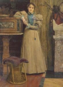 Portrait Of Clothilde Enid, Daughter Of Edward Onslow Ford by Sir Lawrence Alma-Tadema