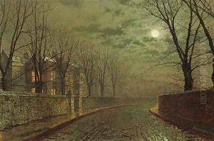 Silvery moonlight by John Atkinson Grimshaw