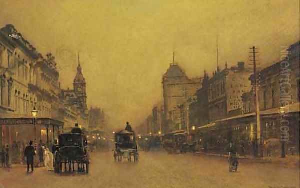Swanston Street, Melbourne, between the lights - view 1
