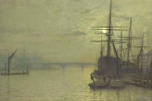 The Thames below bridge by John Atkinson Grimshaw