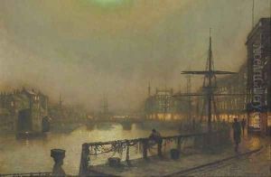 Fish landing, Whitby by John Atkinson Grimshaw