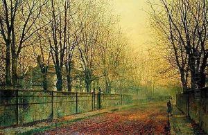 In the Golden Glow of Autumn 1884 by John Atkinson Grimshaw
