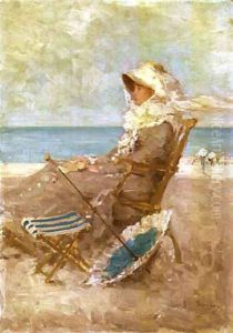 Femeie pe malul marii by Nicolae Grigorescu