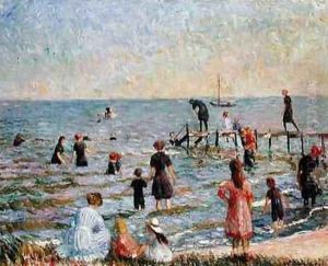 Bathing at Bellport Long Island by William Glackens