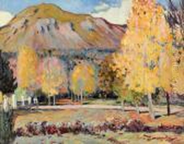 Au Pied De La Montagne
 Huile Sur Toile, Signee En Bas A Gauche - view 1