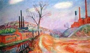 Factories in a Landscape by William Glackens