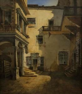 Courtyard Of An Italian Villa