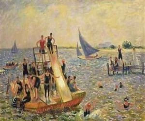 The Float or The Raft by William Glackens