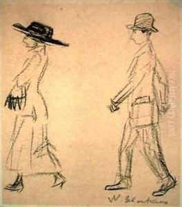 Man Following Woman by William Glackens